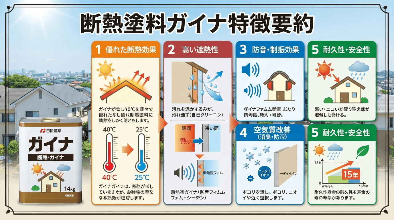 断熱塗料ガイナ特徴要約図解
