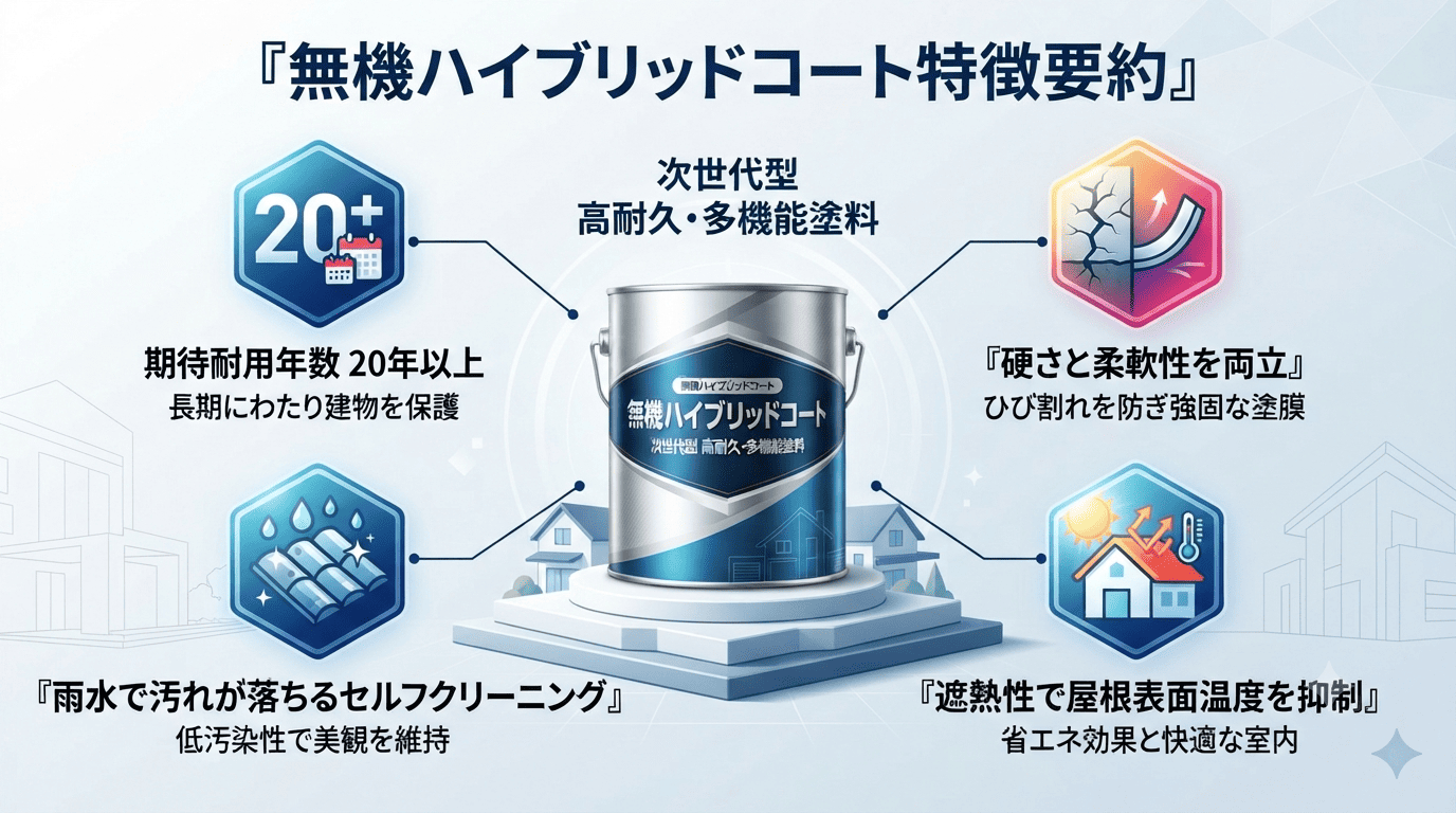 無機ハイブリッドコート特徴要約図解