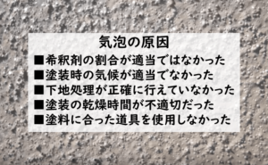 外壁塗装後に起きる気泡 水ぶくれ トラブルの5つの原因