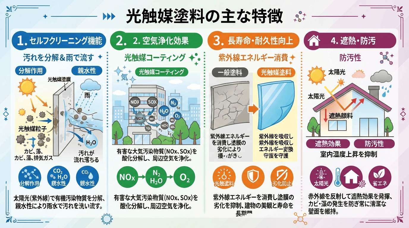 光触媒塗料特徴要約図解