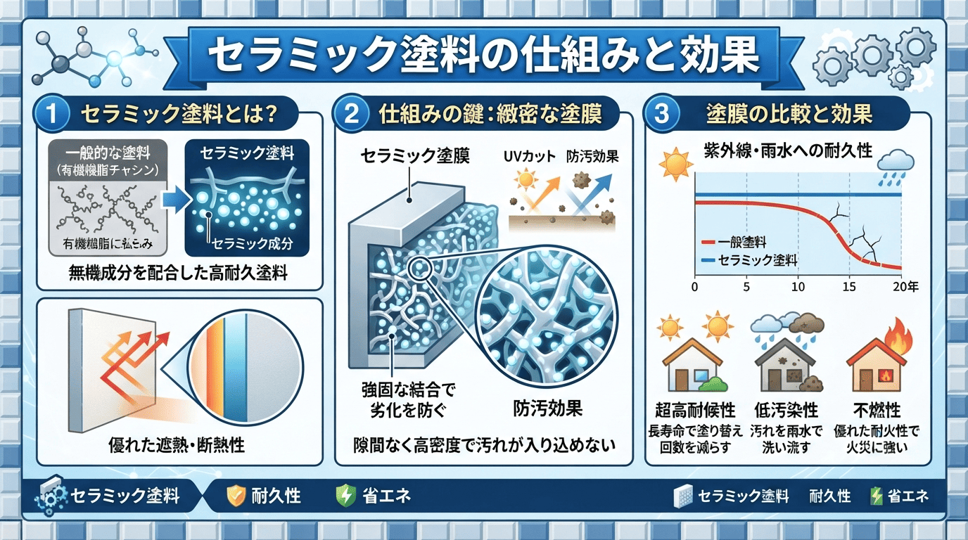 セラミック塗料の仕組みと効果図解