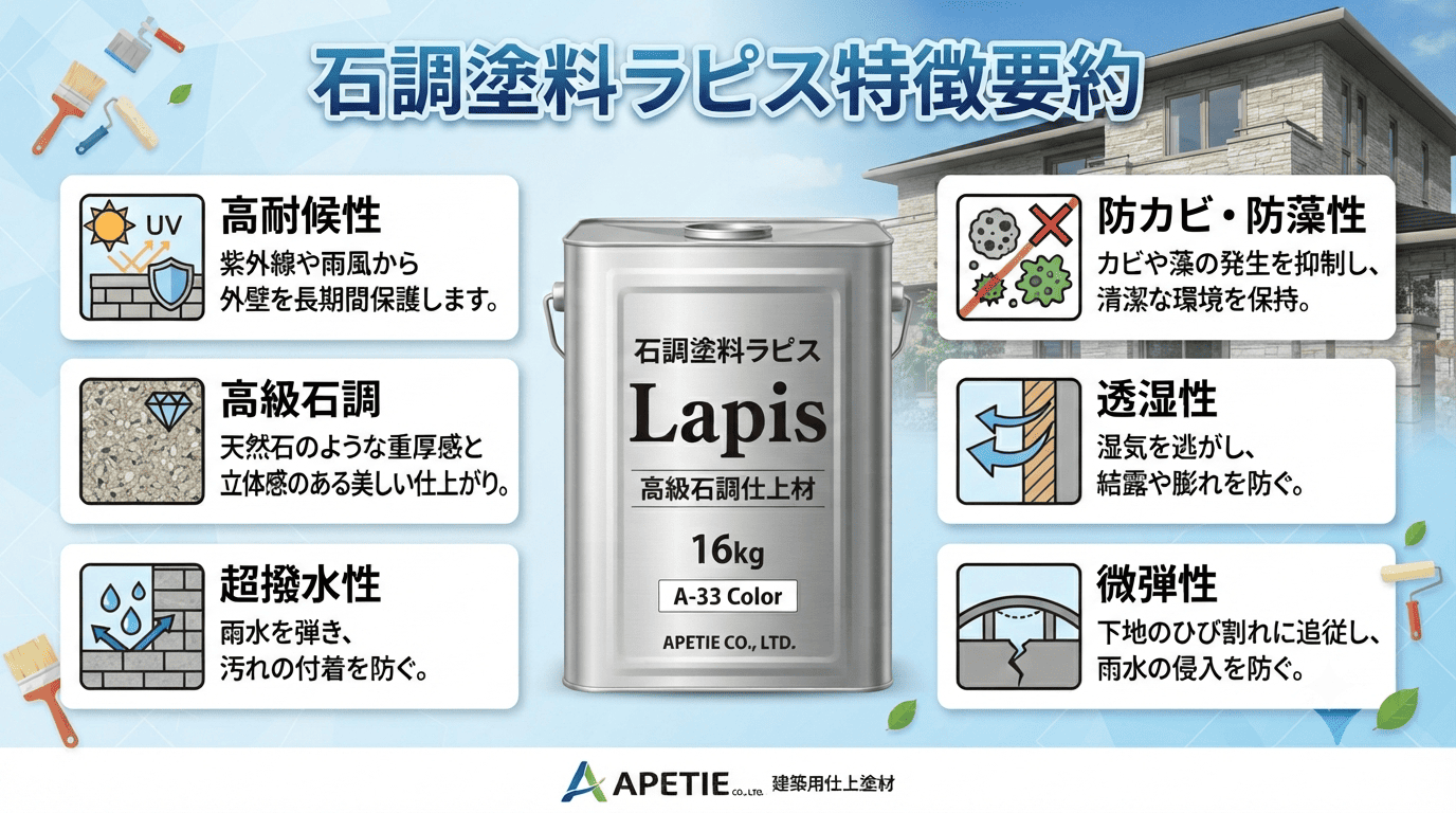 石調塗料ラピス特徴要約図解
