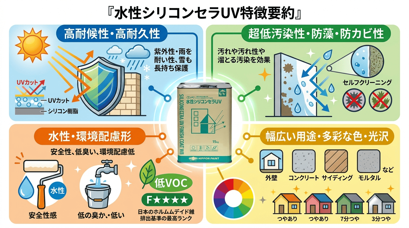 水性シリコンセラUV特徴要約図解