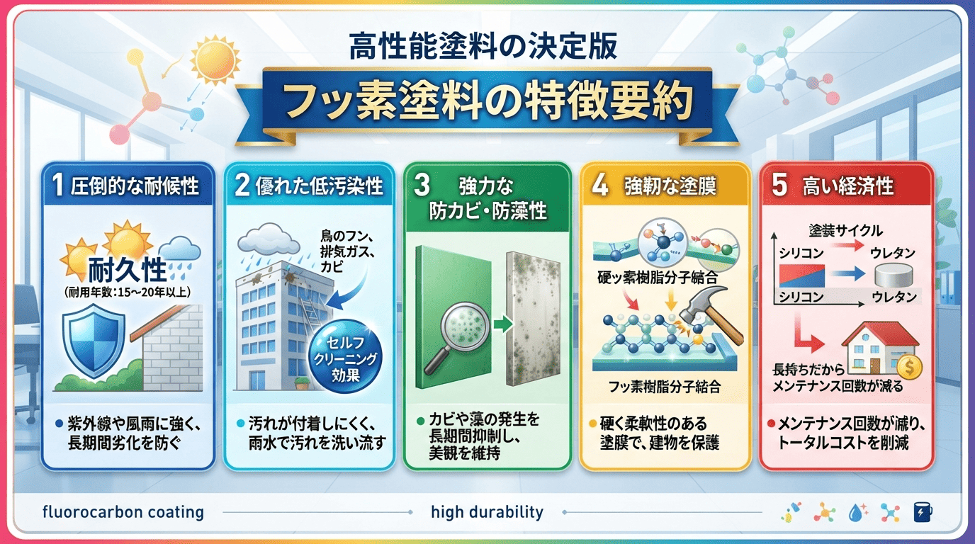 フッ素塗料特徴要約図解
